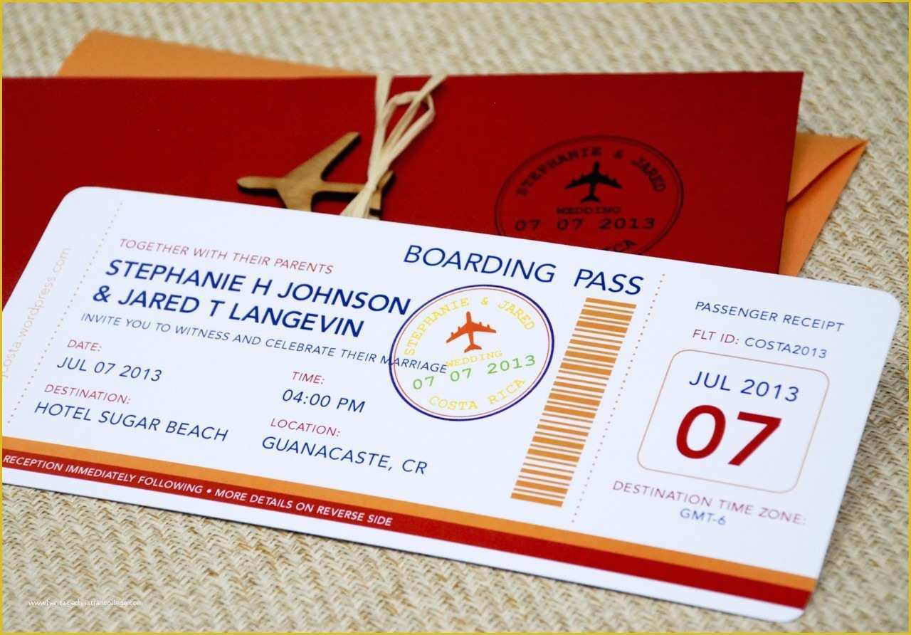 Boarding Pass Invitation Template Free Of Boarding Pass Wedding Invitation Template Wedding and