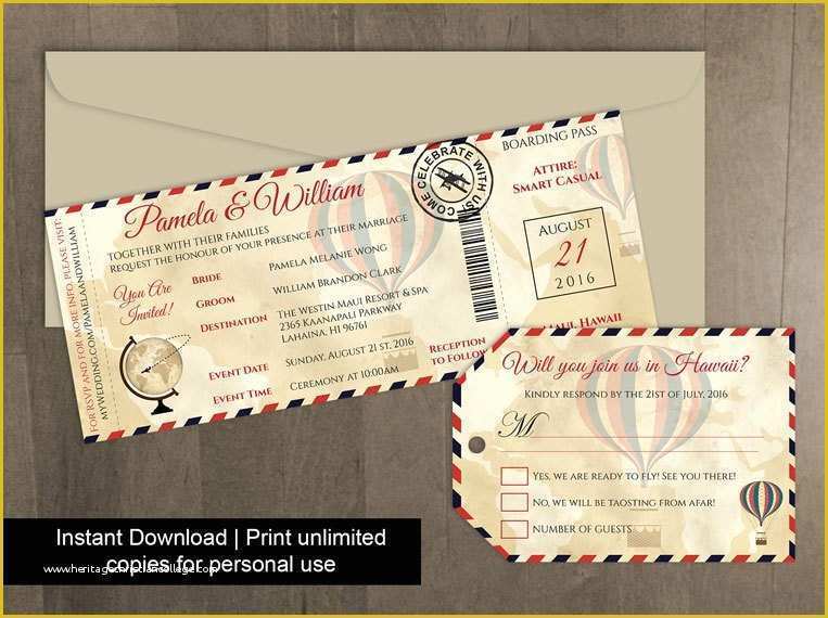 Boarding Pass Invitation Template Free Of Diy Printable Wedding Boarding Pass Luggage Tag Template
