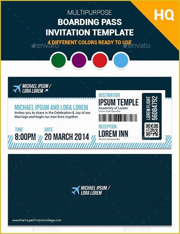 Boarding Pass Invitation Template Free Of Multipurpose Boarding Pass Invitation Template