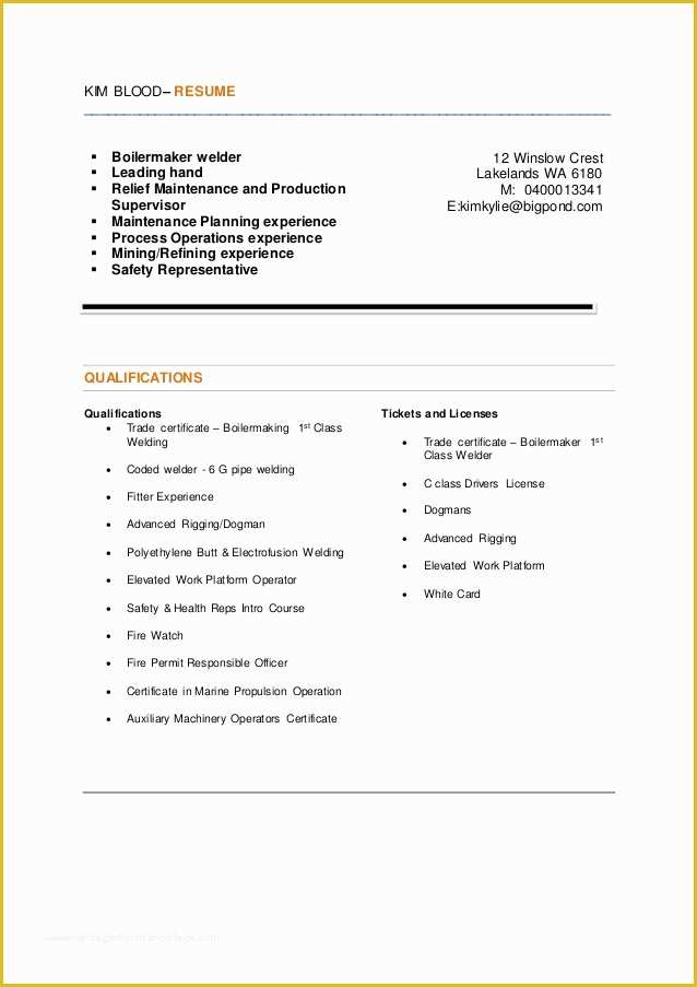 Boilermaker Resume Templates Free Of Boilermaker Resume Template Copywriterbranding X Fc2