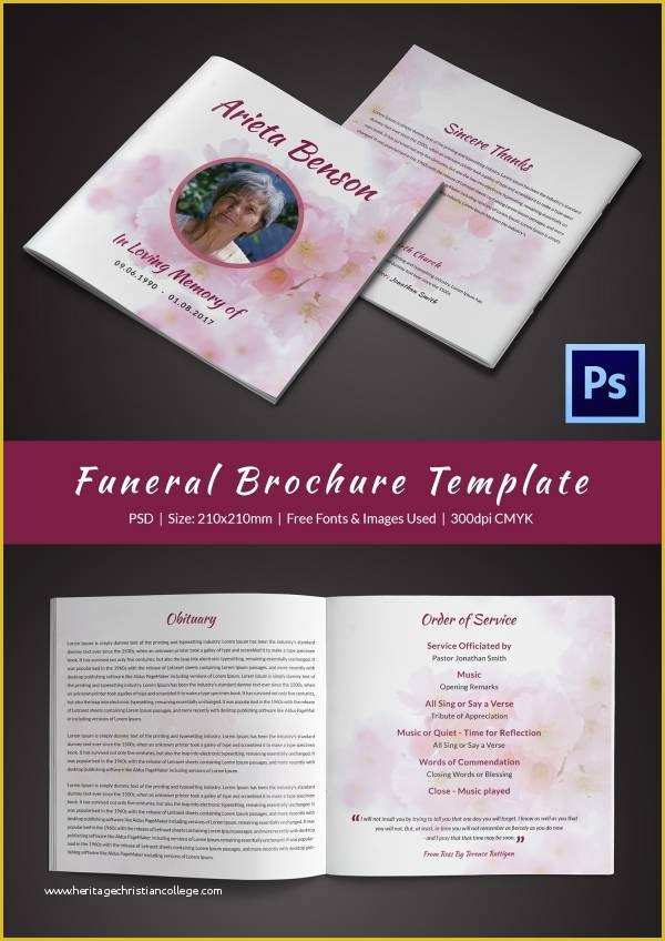 Booklet Template Free Download Word Of 31 Funeral Program Templates – Free Word Pdf Psd