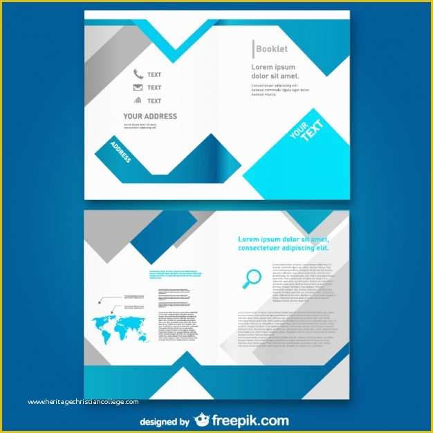 Booklet Template Free Download Word Of Bloue Booklet Template Vector