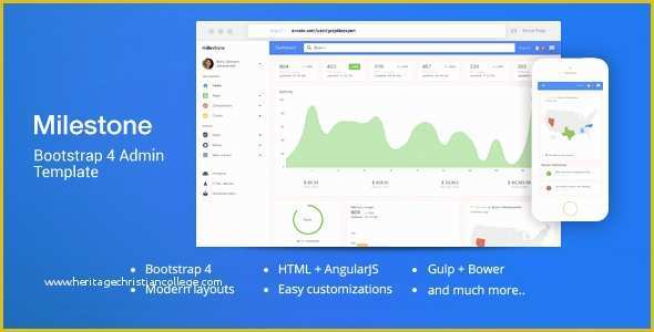 Bootstrap 4 Templates Free Of themeforest Milestone Download Bootstrap 4 Dashboard