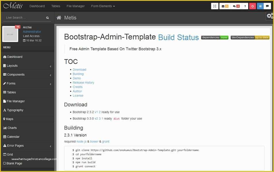 Bootstrap Admin Template Free Of Best Responsive Admin Templates