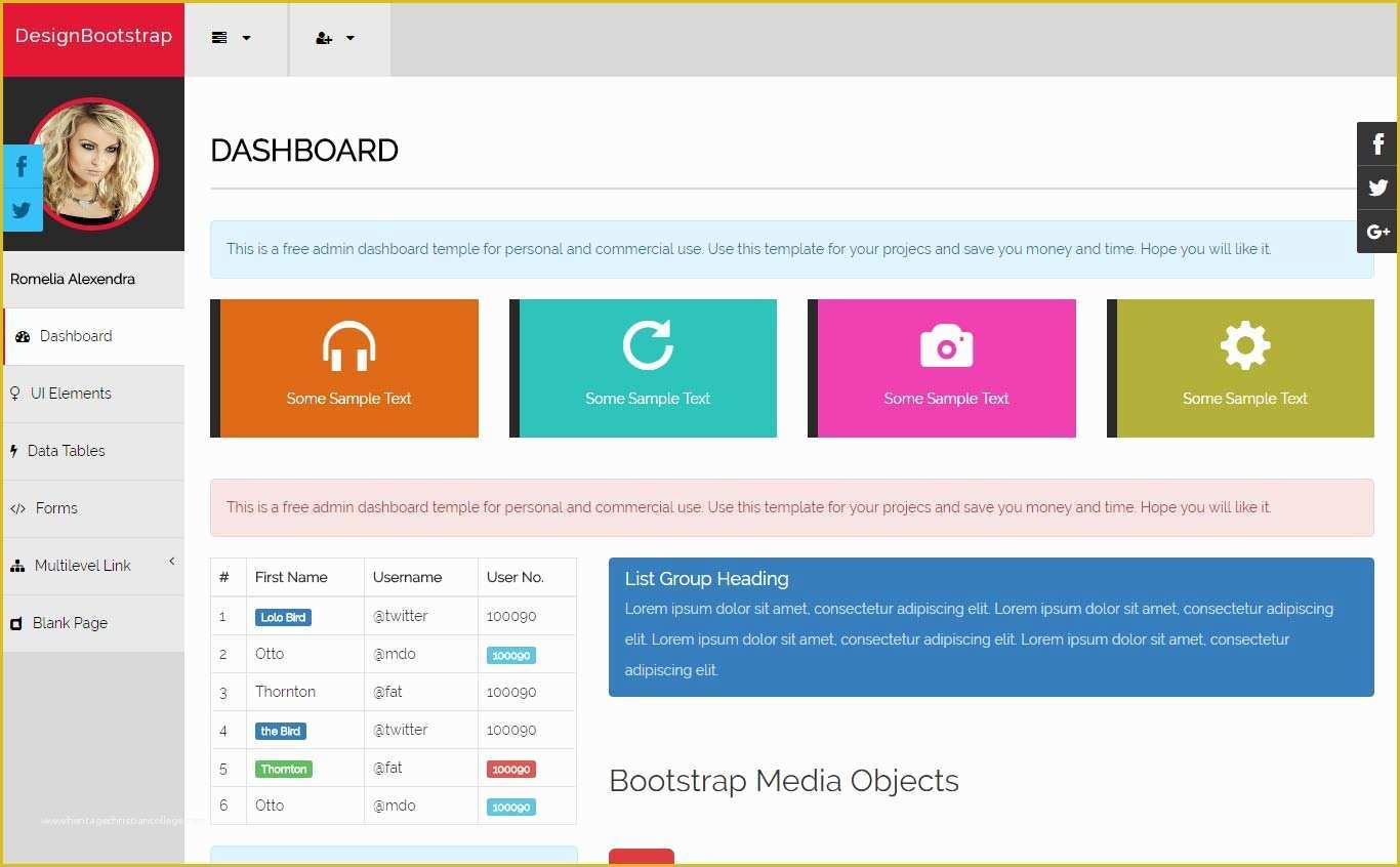 Bootstrap Admin Template Free Of Free Bootstrap Admin Template