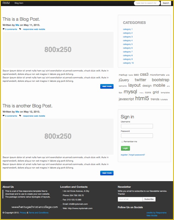 Bootstrap Blog Template Free Of Free Twitter Bootstrap Blog Template Beautiful Template