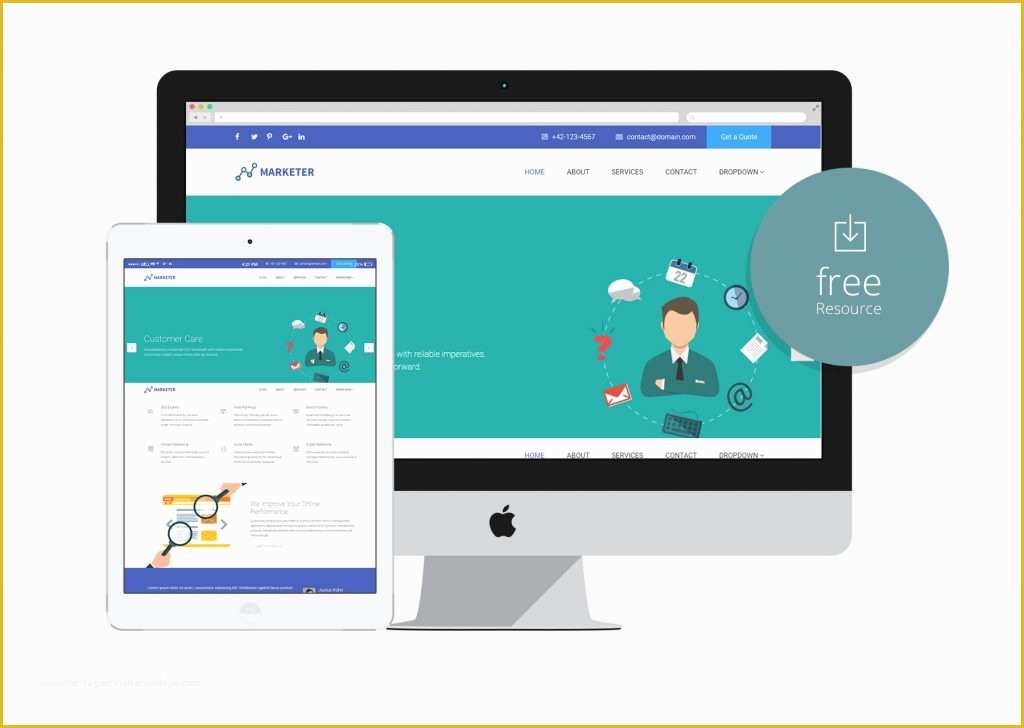 Bootstrap Classified Templates Free Download Of Marketer – Free HTML Bootstrap Advertising Agency Site