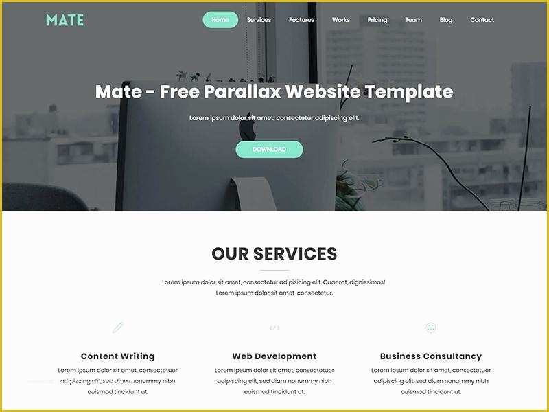 Bootstrap Parallax Scrolling Template Free Of Parallax Website Template Single Scroll Website Template