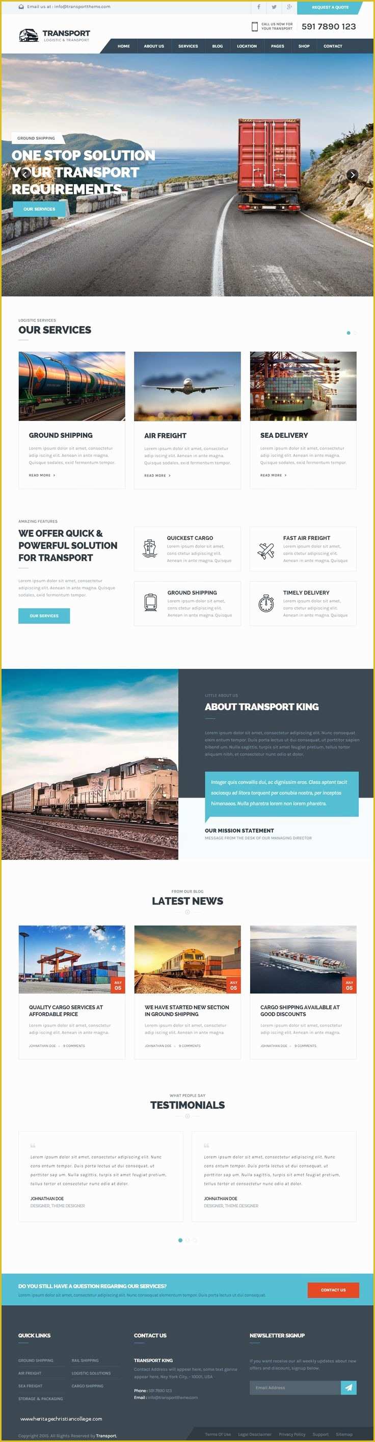 Bootstrap Parallax Scrolling Template Free Of Transport is Premium Full Responsive Retina Logistic