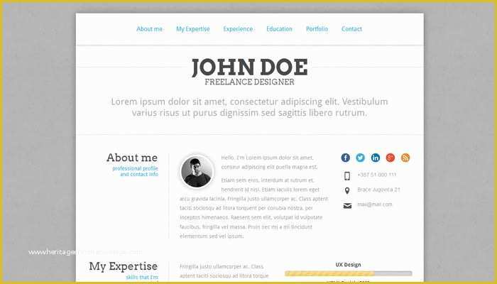 Bootstrap Resume Template Free Of 20 Creative Resume Website Templates to Improve Your