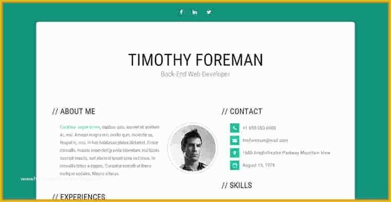 Bootstrap Resume Template Free Of Bootstrap Cv Template Free Selo L Ink Intended for