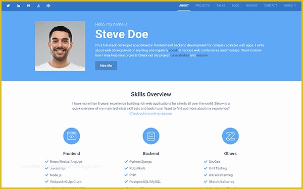 Bootstrap Resume Template Free Of Free Bootstrap Resume Cv Template for Developers orbit