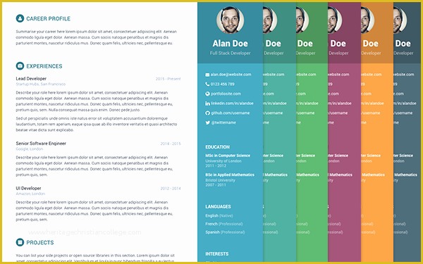 Bootstrap Resume Template Free Of Free Bootstrap Resume Cv Template for Developers orbit