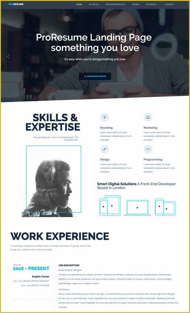 Bootstrap Resume Template Free Of Sample HTML forsume Template Free Bootstrap Material