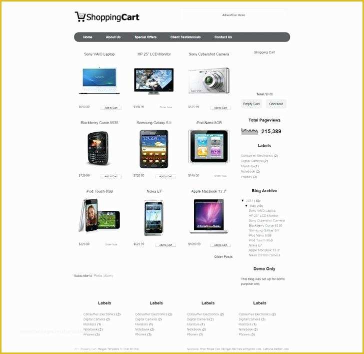 Bootstrap Shopping Cart Template Free Download Printable Templates