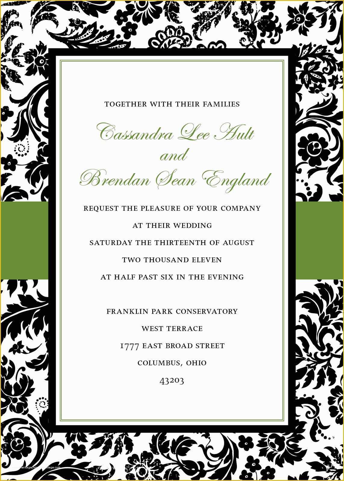 Border Invitation Templates Free Of 6 Best Of Printable Damask Borders for Invitations