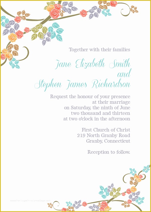 Border Invitation Templates Free Of Spring Floral Border Invitation Template ← Wedding