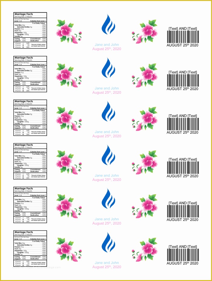 Bottle Label Template Free Of Water Bottle Label Template Make Personalized Bottle Labels