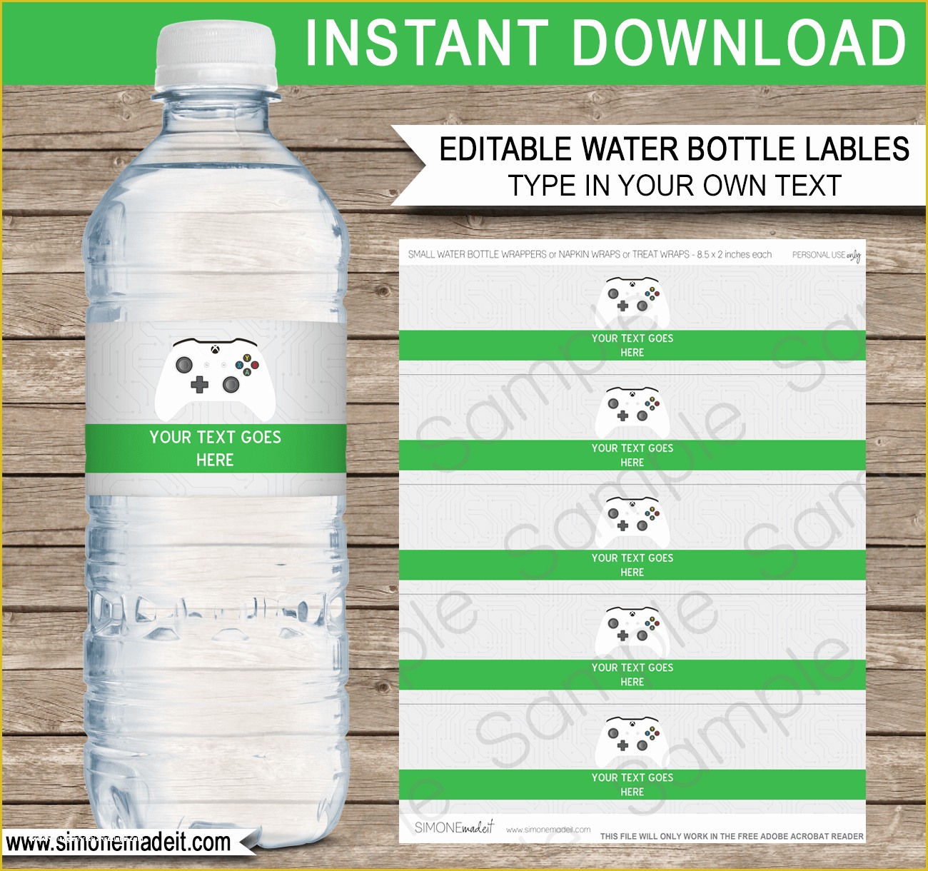 Bottle Label Template Free Of Xbox Party Water Bottle Labels