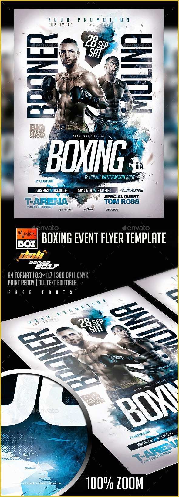 Boxing Templates Free Of Boxing event Flyer Template by Monkeybox