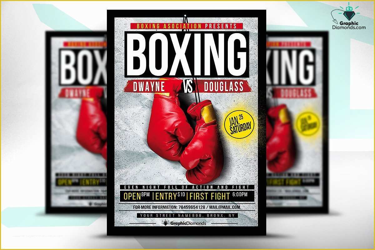 Boxing Templates Free Of Boxing Flyer Template Flyer Templates Creative Market