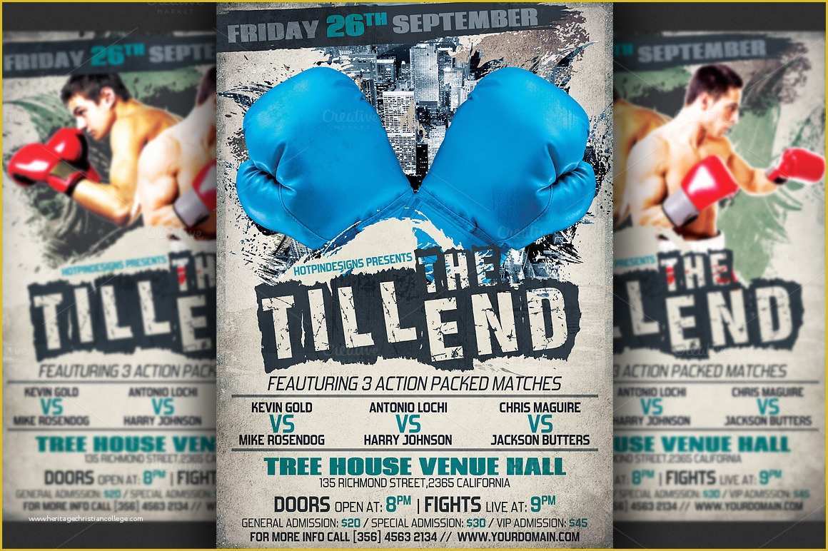 Boxing Templates Free Of Boxing Flyer Template Flyer Templates On Creative Market