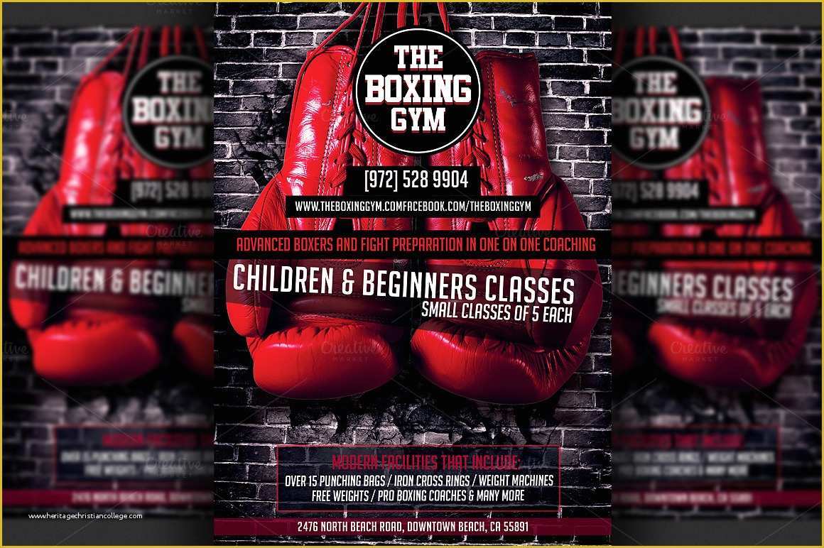 Boxing Templates Free Of Boxing Gym Flyer Template Flyer Templates On Creative Market