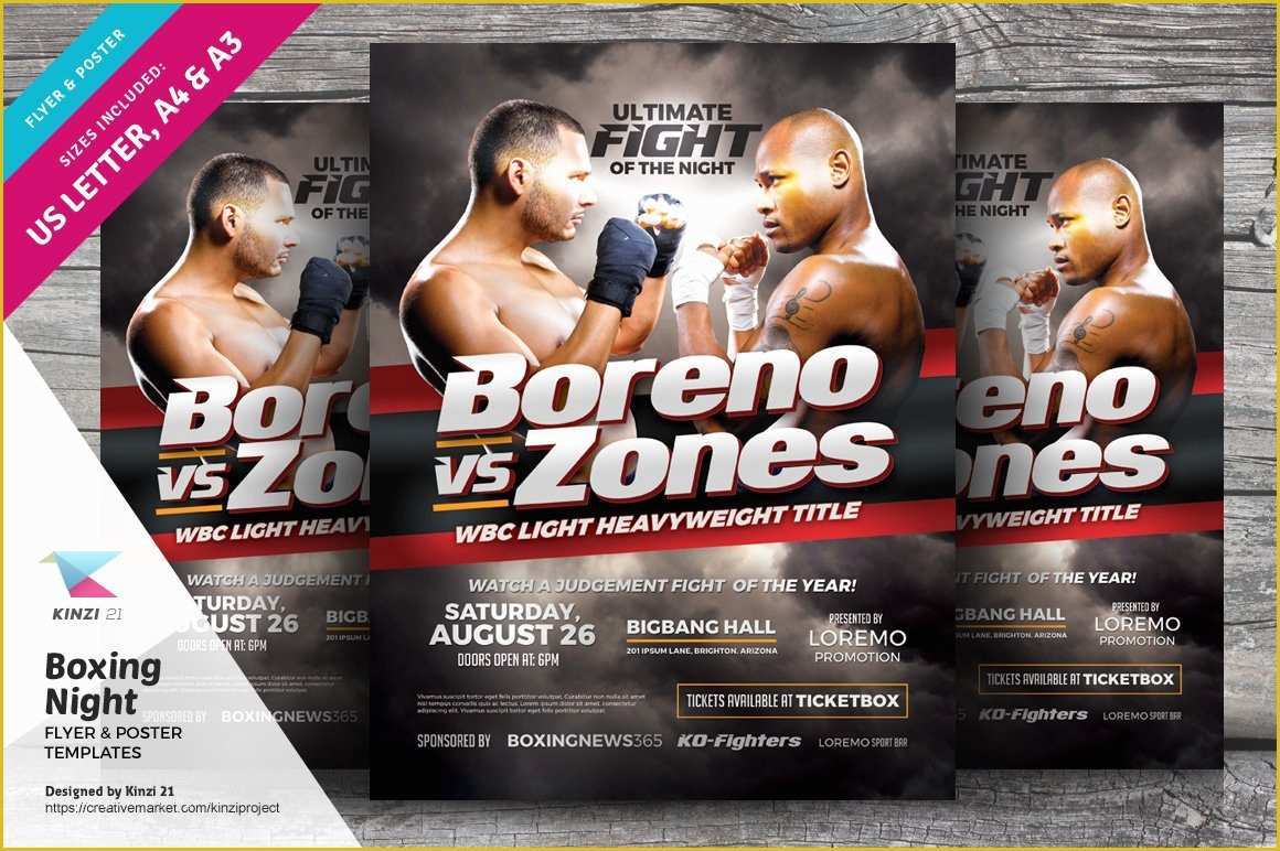 Boxing Templates Free Of Boxing Night Flyer & Poster Template Flyer Templates