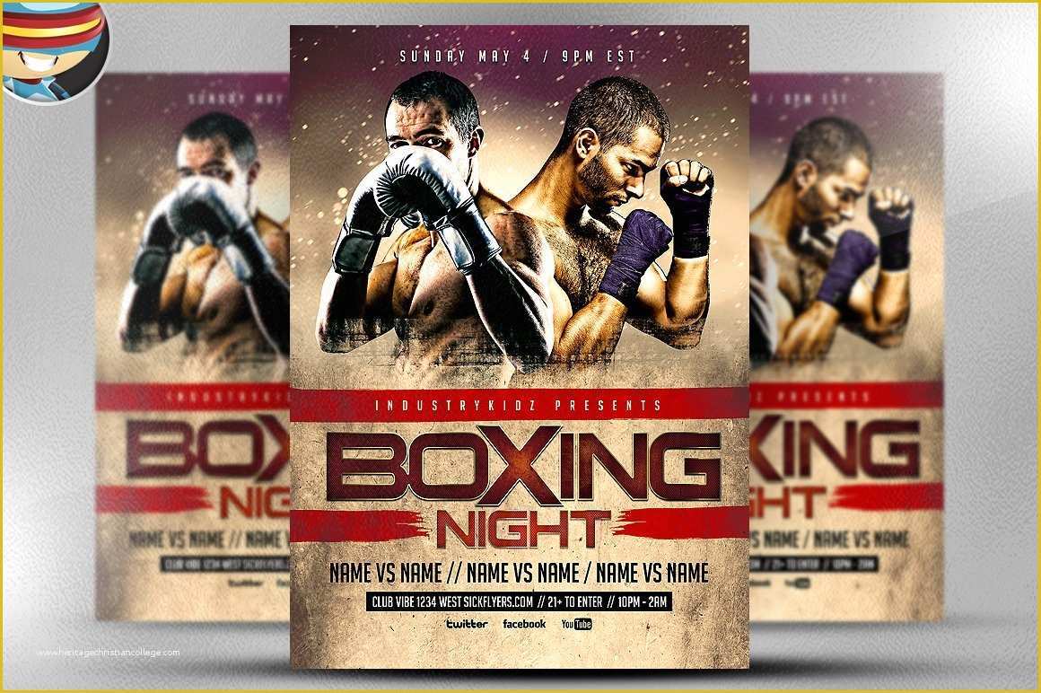 Boxing Templates Free Of Boxing Night Flyer Template Flyer Templates Creative