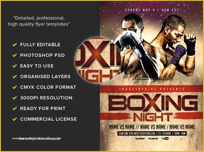 Boxing Templates Free Of Boxing Night Flyer Template Flyerheroes