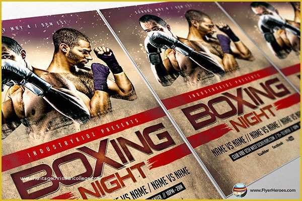 Boxing Templates Free Of Boxing Night Flyer Template On Behance