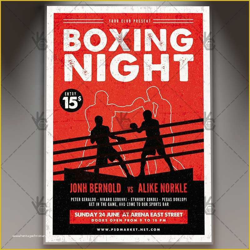 Boxing Templates Free Of Boxing Night Premium Flyer Psd Template