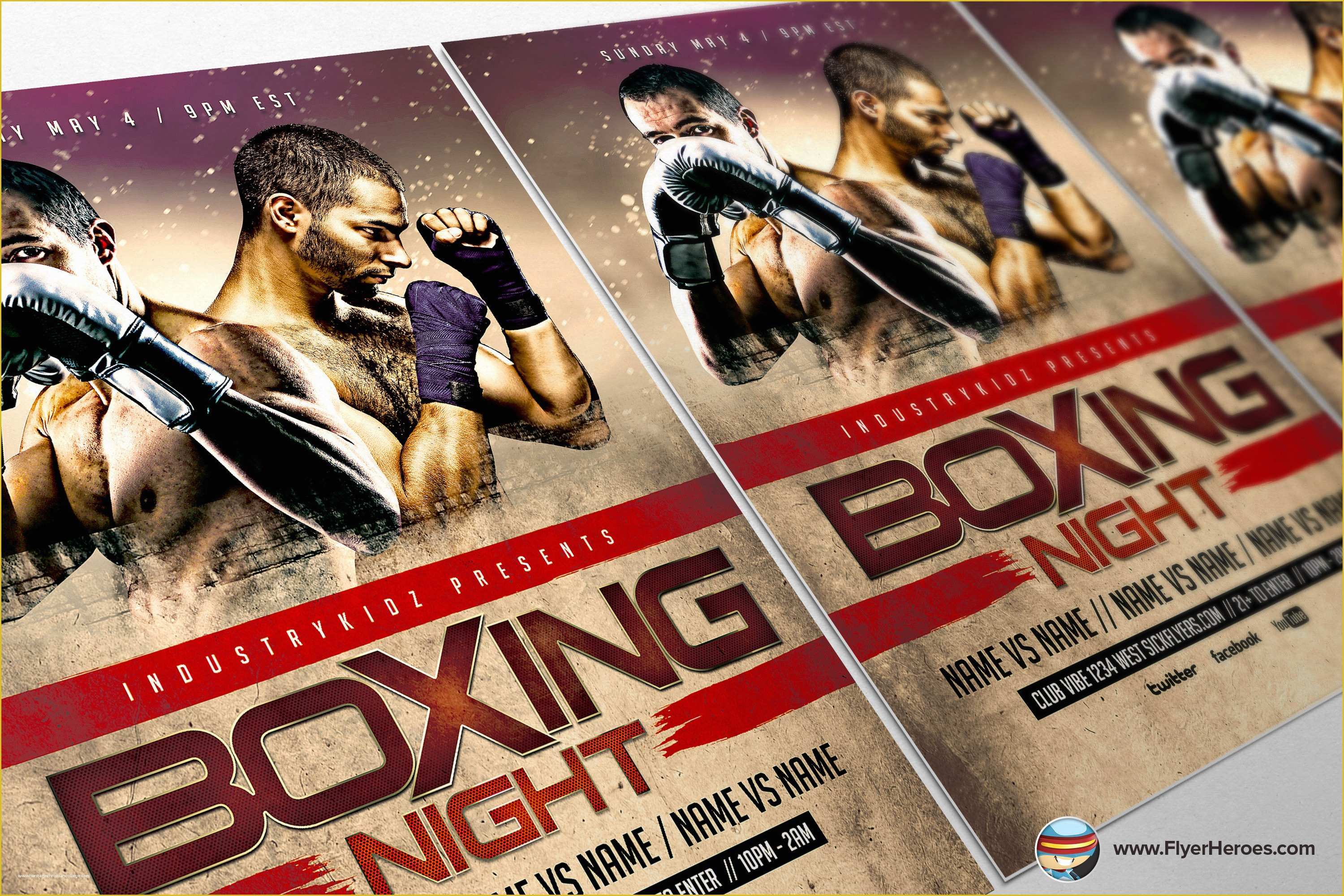 Boxing Templates Free Of Boxing Night Psd Flyer Template 4 O