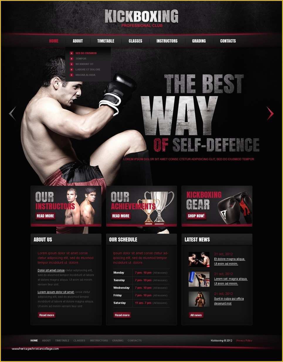 Boxing Templates Free Of Boxing Website Template