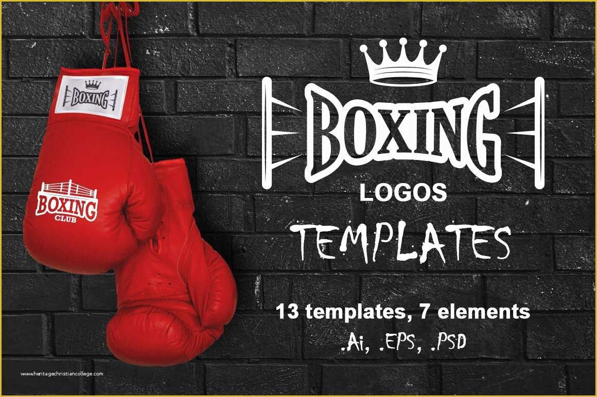 Boxing Templates Free Of Set Of Vintage Boxing Emblems Logo Templates Creative