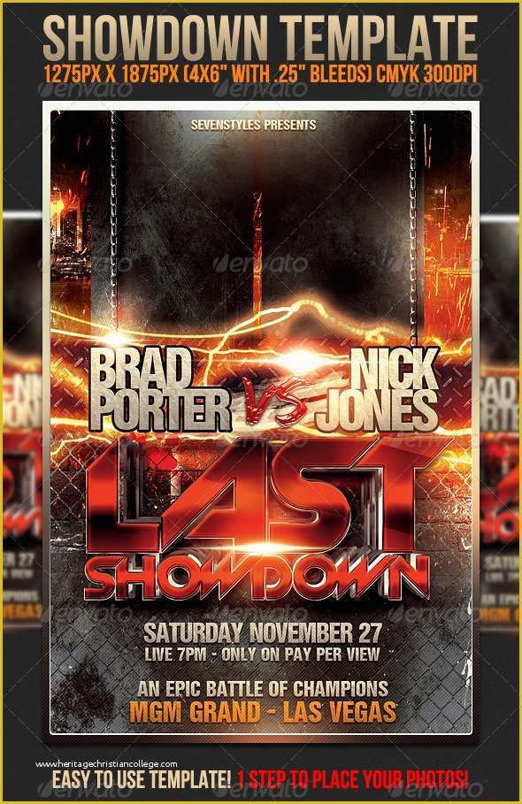Boxing Templates Free Of Showdown Flyer Template by Sevenstyles