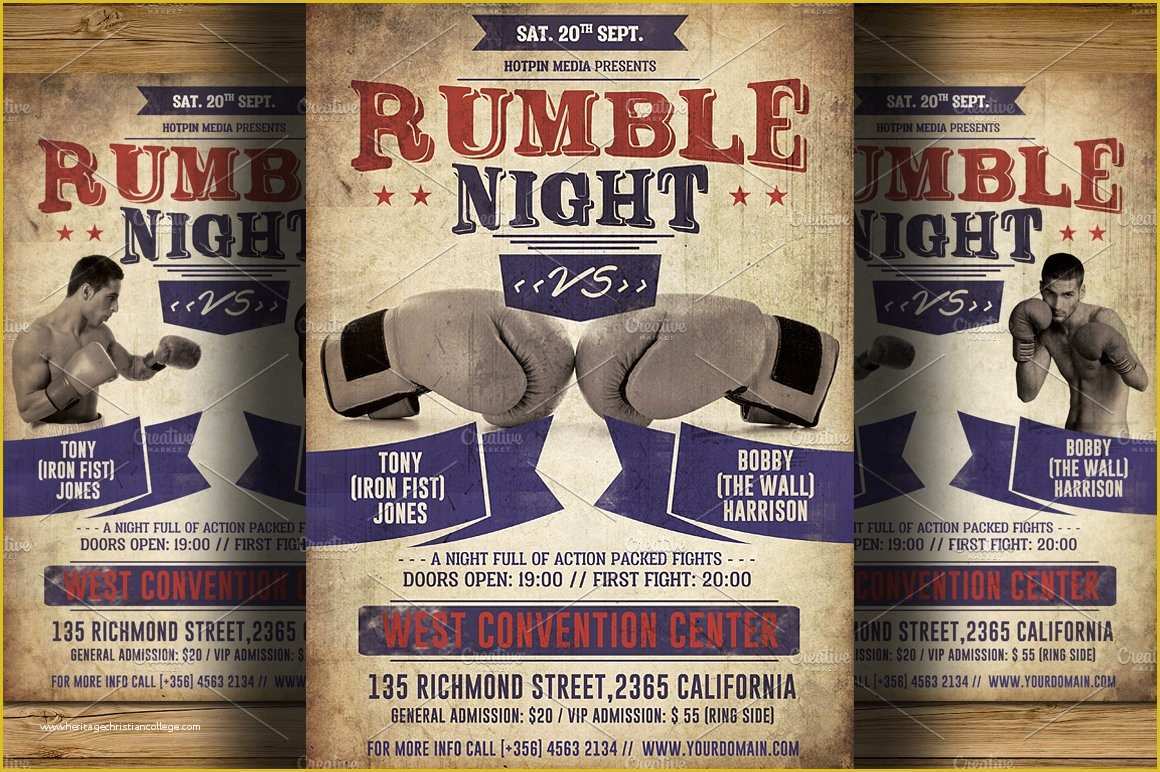 Boxing Templates Free Of Vintage Boxing Flyer Poster Template Flyer Templates