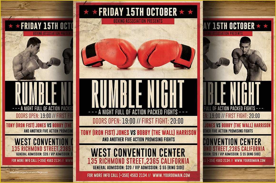 Boxing Templates Free Of Vintage Boxing Flyer Template Flyer Templates On