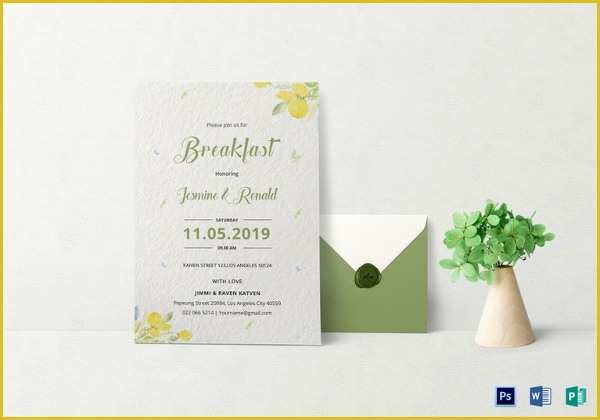 Breakfast Invitation Template Free Of 35 Wonderful Breakfast Invitation Templates Psd Ai