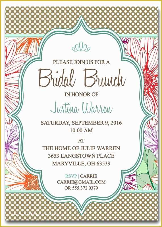 Breakfast Invitation Template Free Of Bridal Shower Brunch Invitation Template by Scripturewallart