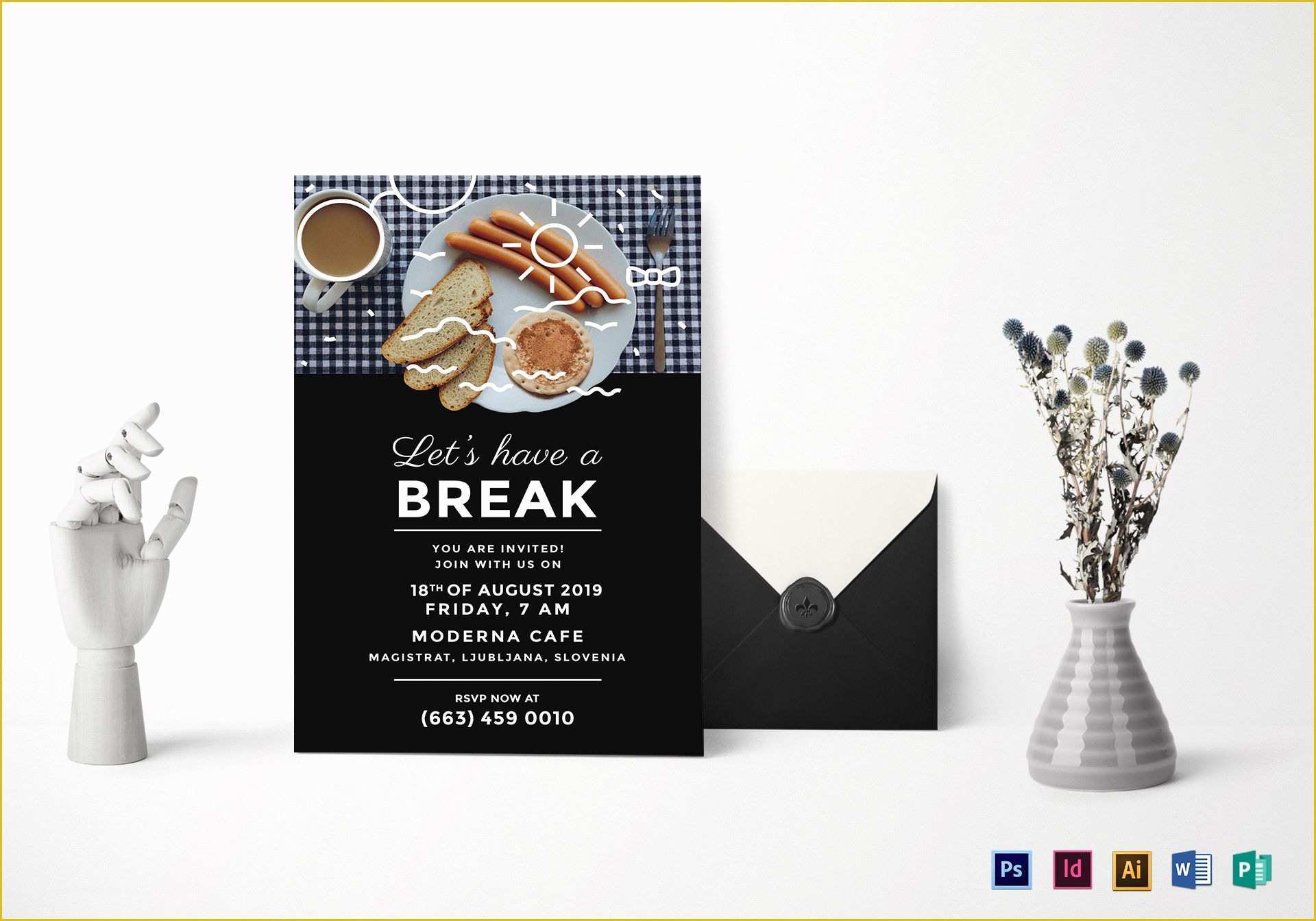 Breakfast Invitation Template Free Of Business Breakfast Invitation Design Template In Psd Word