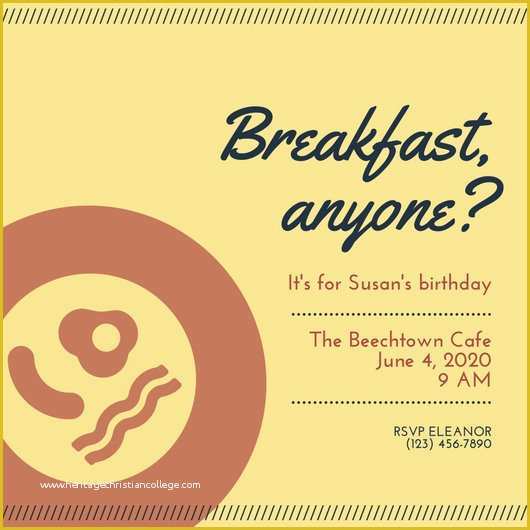 Breakfast Invitation Template Free Of Customize 78 Breakfast Invitation Templates Online Canva