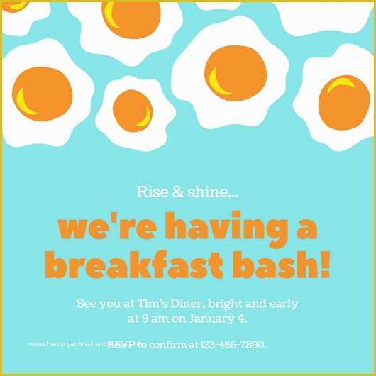 Breakfast Invitation Template Free Of Design Templates Canva