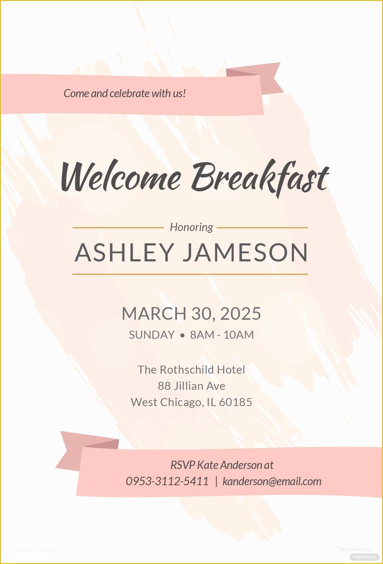 Breakfast Invitation Template Free Of Free Wel E Breakfast Invitation Template In Adobe