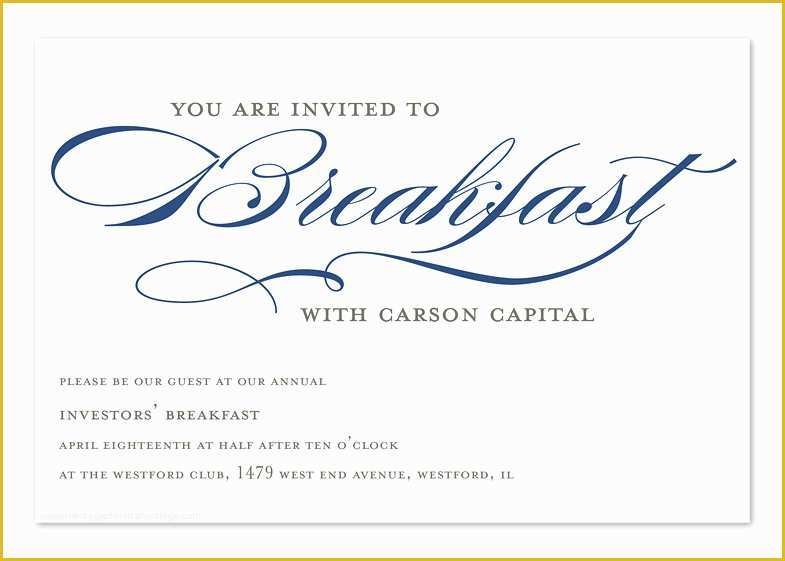 Breakfast Invitation Template Free Of Invited to Breakfast Corporate Invitations by Invitation