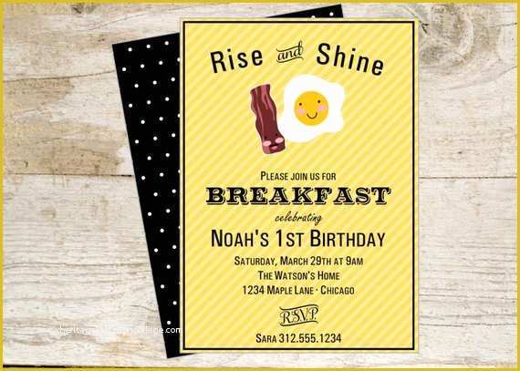 Breakfast Invitation Template Free Of Items Similar to Breakfast Printable Invite Bacon and Eggs