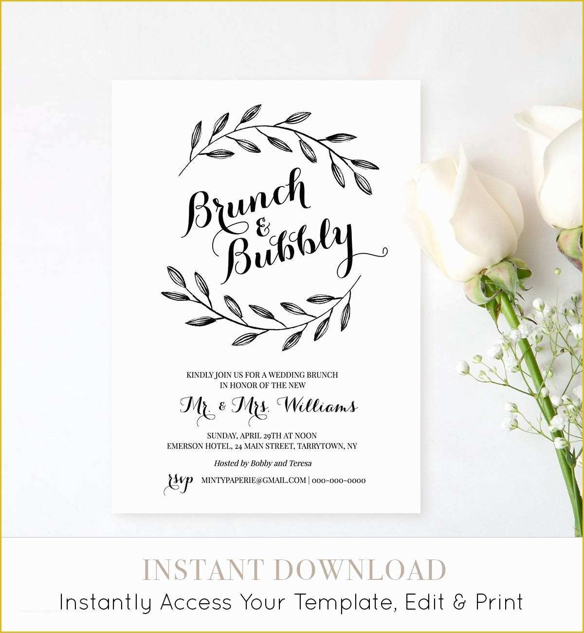 Breakfast Invitation Template Free Of Printable Wedding Brunch Invitation Template Post Wedding
