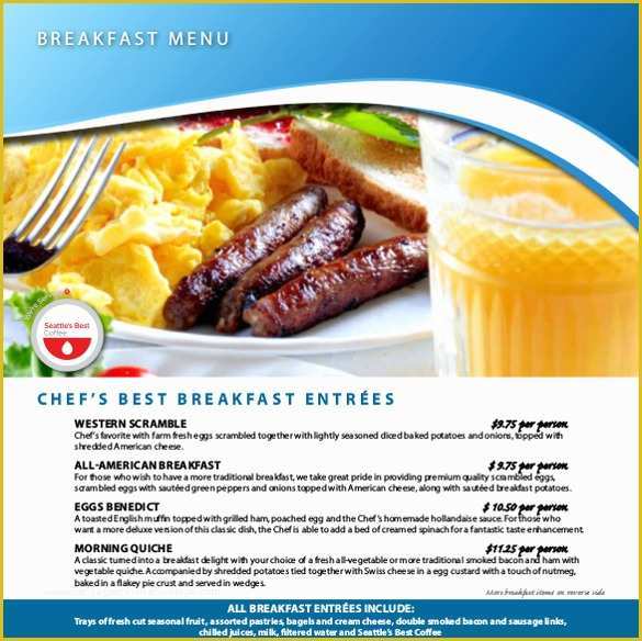 Breakfast Menu Template Free Download Of 33 Breakfast Menu Templates – Free Sample Example format