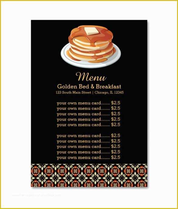 Breakfast Menu Template Free Download Of 33 Breakfast Menu Templates – Free Sample Example format