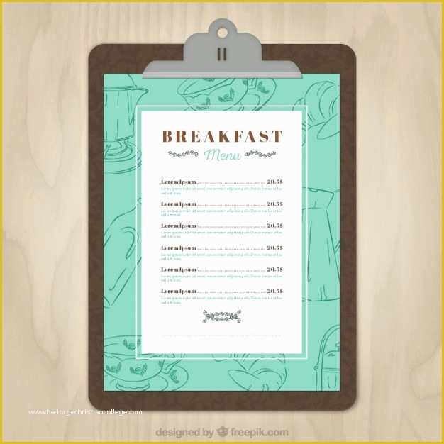 Breakfast Menu Template Free Download Of Breakfast Menu Template Vector